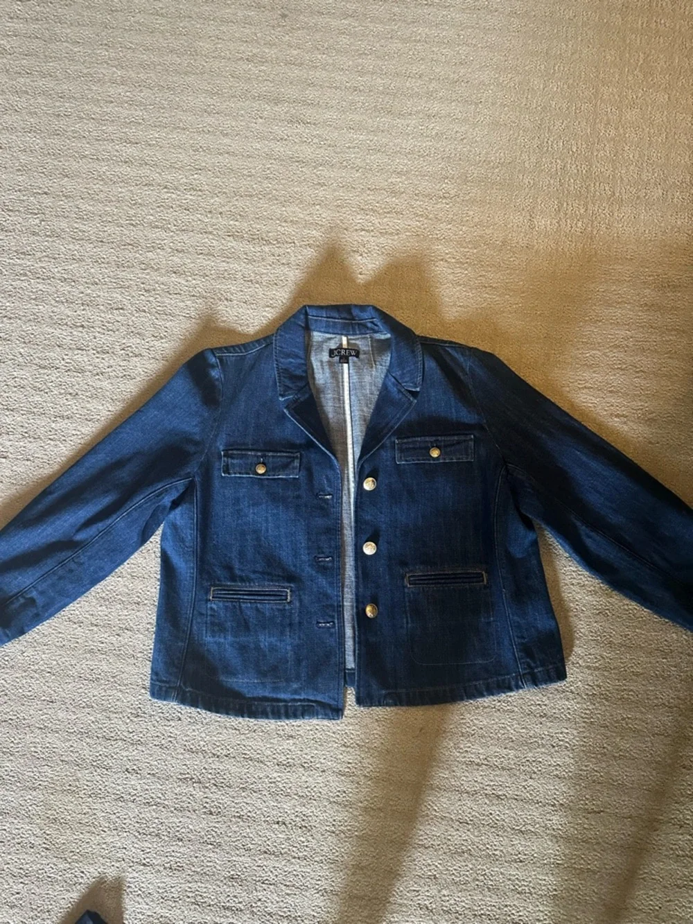 J. Crew Factory Dark Indigo Denim Blazer Jacket - Picture 4 of 5